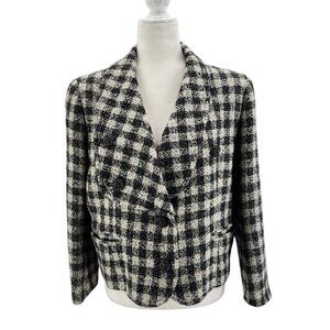 Vintage BIGI Tweed Checker Black White Jacket Womens S/M
